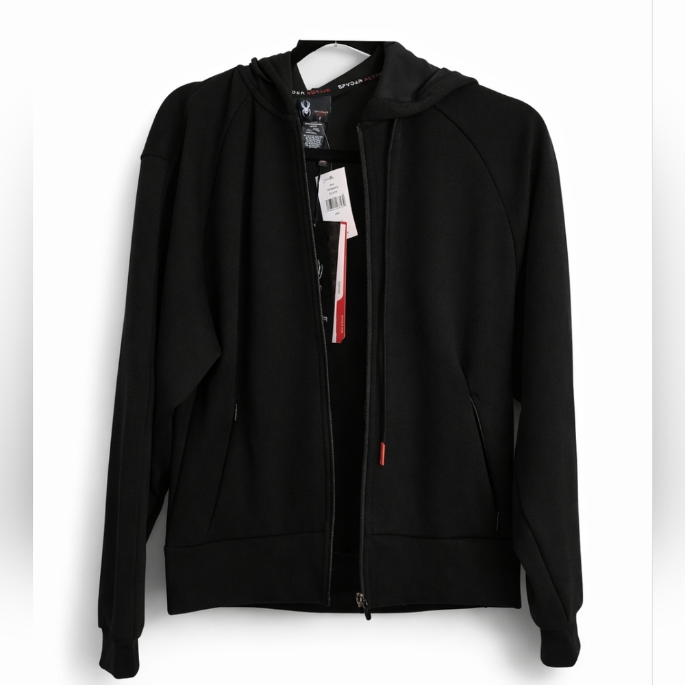 Womens Spyder Active Black Full Zip Hoodie Jacket NWT